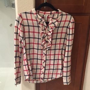 Forever 21- Plaid ruffled button up blouse